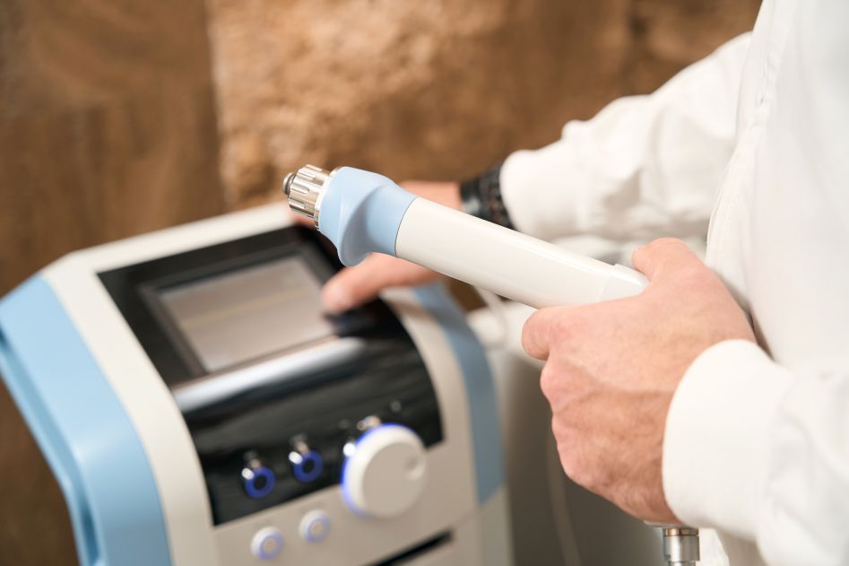 Doctor using penile ultrasound technology
