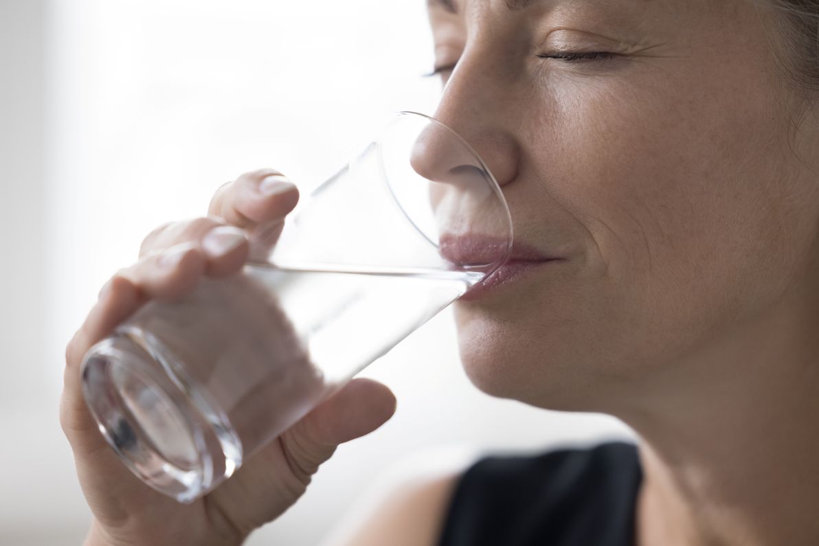 Woman drinking water